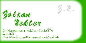 zoltan mekler business card